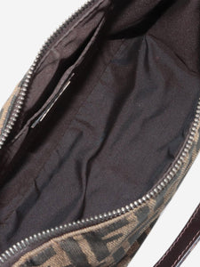 Fendi Brown Zucchino monogram canvas shoulder bag