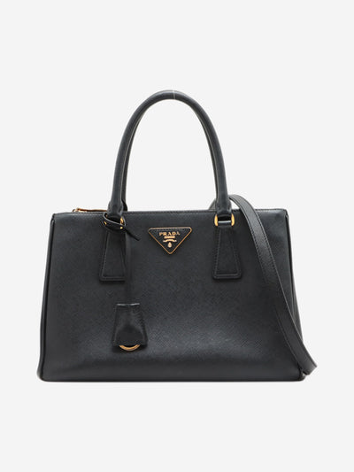 Black small Saffiano leather Galleria two-way top handle bag Shoulder bags Prada 