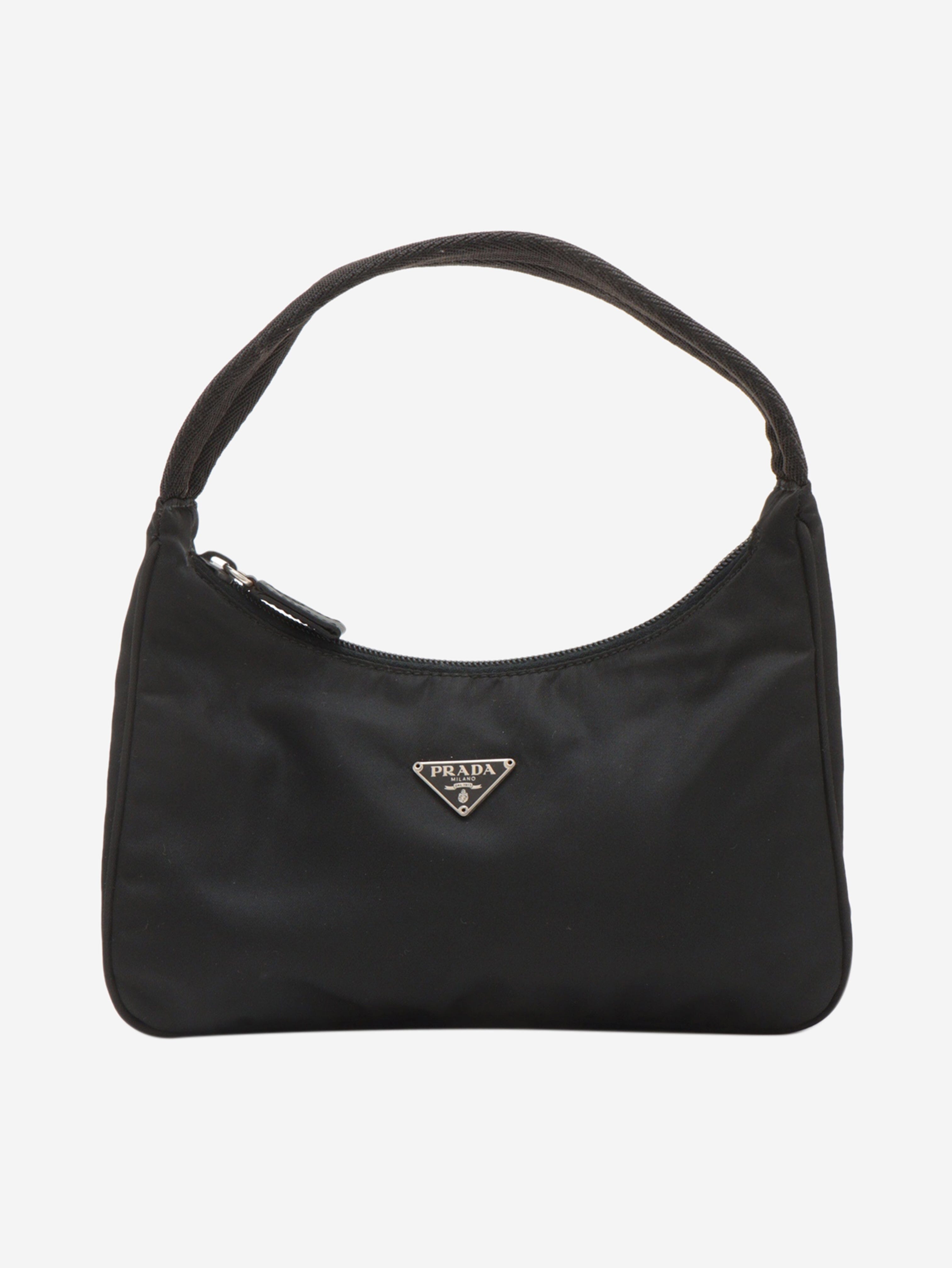 Prada black nylon discount mini top handle