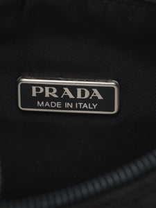 Prada Black Tessuto shoulder bag with front triangle logo