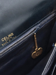 Celine Blue flap horse buckle bag
