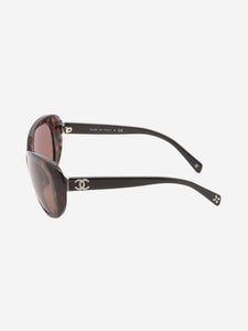 Chanel Brown tortoise shell oversized sunglasses