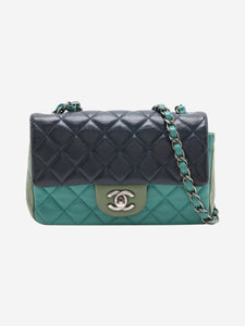 Chanel Blue mini rectangle lambskin 2015 Classic Double Flap