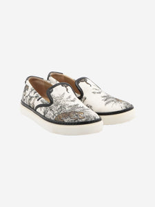 Hermes Grey patterned tiger flat shoes - EU 36.5