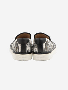 Hermes Grey patterned tiger flat shoes - EU 36.5