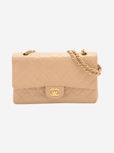 Chanel Beige vintage 1989 medium lambskin Classic Double Flap bag