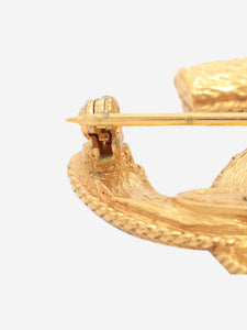 Chanel Gold CC Brooch