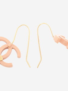 Chanel Pink and neon CC drop earrings