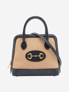 Gucci Dark blue Horsebit canvas & leather 2-Way bag