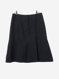 Chanel Black diamond-stitched knee-length skirt - size UK 12