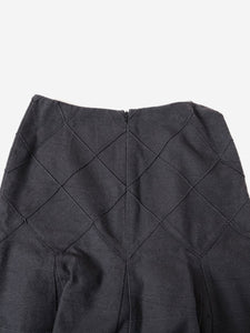 Chanel Black diamond-stitched knee-length skirt - size UK 12