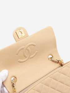 Chanel Cream vintage 1989-1991 Mini Matelasse Lambskin Single Flap