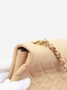 Chanel Cream vintage 1989-1991 Mini Matelasse Lambskin Single Flap