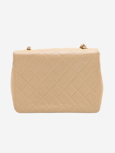 Chanel Cream vintage 1989-1991 Mini Matelasse Lambskin Single Flap