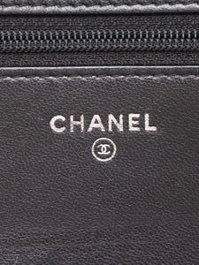 Chanel Black 2018 Coco Mark lambskin Wallet on Chain