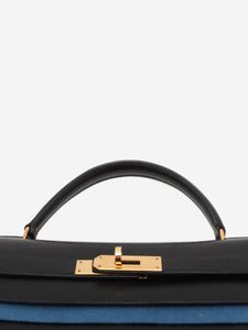 Hermes Black vintage 1989 Kelly 32 bag in Box Calf leather