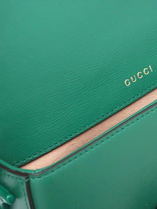 Gucci Green Horsebit 1955 leather shoulder bag