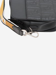 Fendi Black Zucca embossed leather bag