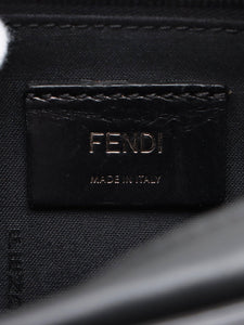 Fendi Black Zucca embossed leather bag