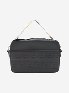 Fendi Black Zucca embossed leather bag