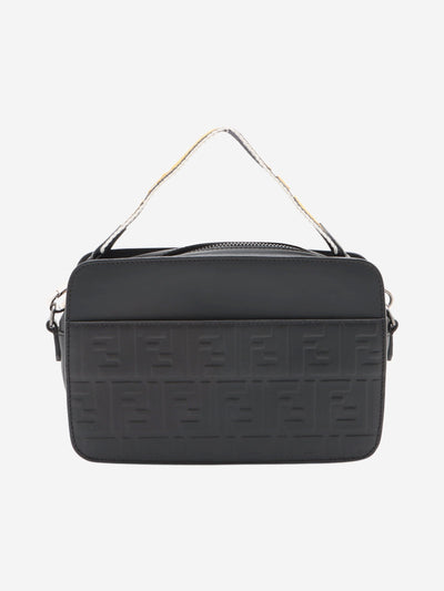 Black Zucca embossed leather bag Top Handle Bags Fendi 