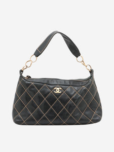 Chanel Black vintage 2003 Wild Stitch lambskin shoulder bag