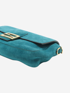 Fendi Teal suede Mamma Baguette bag