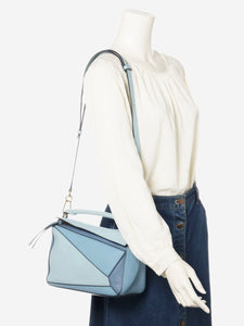 Loewe Blue small tricolour Puzzle bag