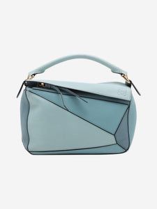 Loewe Blue small tricolour Puzzle bag