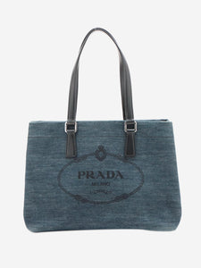 Prada Dark blue Denim tote bag