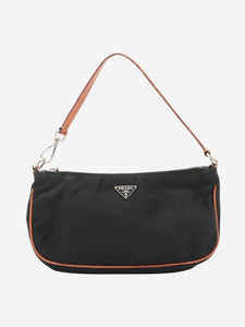 Prada Black Tessuto nylon and leather shoulder bag