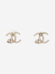 Chanel Silver CC stud earrings