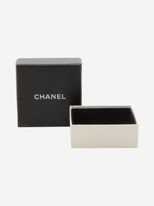 Chanel Silver CC stud earrings