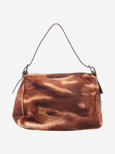 Fendi Brown Mamma Baguette pony hair bag