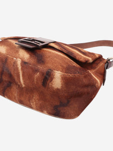 Fendi Brown Mamma Baguette pony hair bag