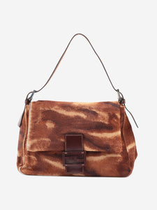 Fendi Brown Mamma Baguette pony hair bag