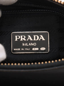 Prada Black leather logo shoulder bag