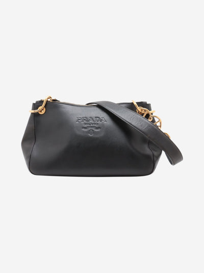 Black leather logo shoulder bag Shoulder bags Prada 