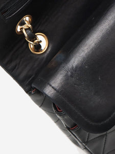 Chanel Black vintage 1986 medium lambskin Classic Double Flap bag