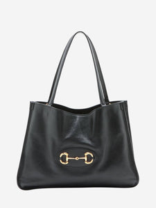 Gucci Black Horsebit 1955 leather tote bag