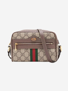 Gucci Brown GG Supreme Ophidia shoulder bag