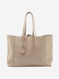 Bottega Veneta Neutral Intreccio Mirage leather tote bag