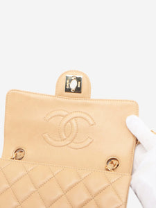 Chanel Beige vintage 2000 lambskin mini Classic Single Flap bag