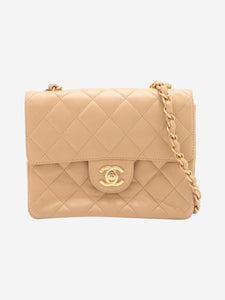 Chanel Beige vintage 2000 lambskin mini Classic Single Flap bag