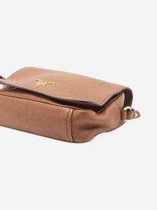 Prada Tan Vitello Phenix leather shoulder bag