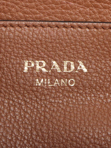 Prada Tan Vitello Phenix leather shoulder bag