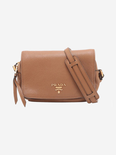 Tan Vitello Phenix leather shoulder bag Shoulder bags Prada 