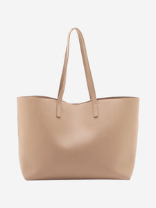 Saint Laurent Neutral Paris Sac Shopping leather tote bag