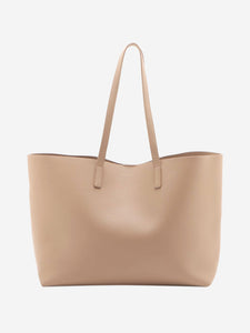 Saint Laurent Neutral Paris Sac Shopping leather tote bag