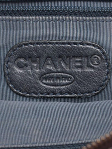 Chanel Blue vintage 2000 CC denim and leather tote bag